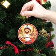 thumbnail image 6 of Funny Christmas Ornament,Chef Holding Cooking Utensils,Xmas Round Ceramic Pendant, 6 of 6