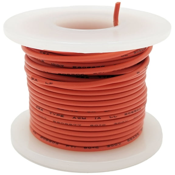 25 Feet Orange 22 Gauge Solid Hook-Up Wire, Tinned Copper, PVC Insulation (Shade May Vary)