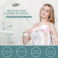 thumbnail image 3 of TiokMc Electric Body Bath Brush for Shower with USB Rechargeable Long Handle, 5-in-1 Body Exfoliation and Massage Deep Cleansing Set, Pink, 3 of 8