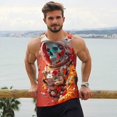 thumbnail image 6 of Cauagu Space Skeleton Art Print Men's Sleeveless Muscle Shirts,Tank Tops Quick Dry Workout Tank Top Gym Muscle Tee Fitness Bodybuilding T Shirt for Men-Small, 6 of 7