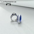 thumbnail image 3 of Two Rings Wedding Ring Sets Couples Rings 10kt White Gold Filled Blue Sapphire Cz Titanium band Engagement Ring, 3 of 10
