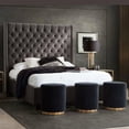 thumbnail image 2 of Diamond Sofa PARKAVESKEKBED Park Avenue Eastern King Size Tufted Bed with Vintage Wing, Smoke Grey Velvet, 2 of 6