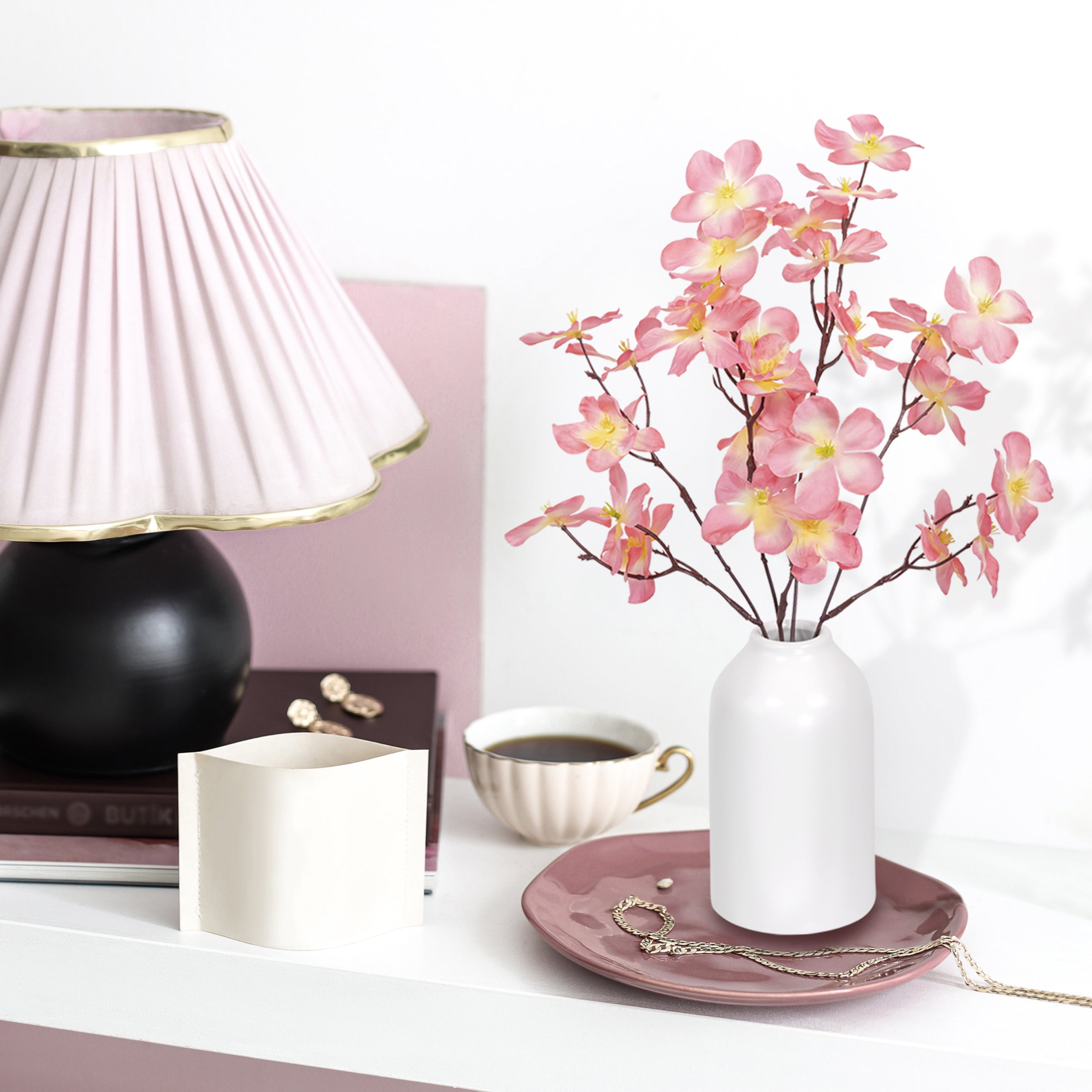 Mainstays 16" Artificial Silk Pink Cherry Blossom Pick