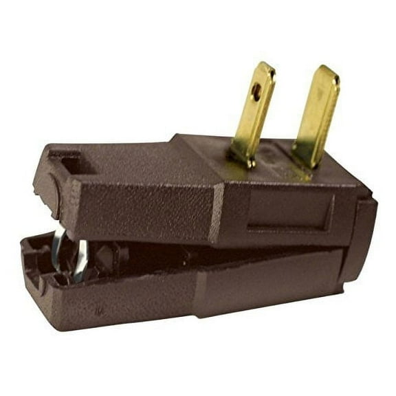Leviton Brown Side Mount Right Angle Easy-Wire Plug 15A 1-15P Non-Polarized 321