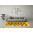 thumbnail image 3 of Ahgly Company Indoor Rectangle Checkered Yellow Modern Area Rugs, 5' x 7', 3 of 4