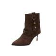 thumbnail image 2 of Nmnitkp Boots for Women Casual Versatile Suede Pointed Toe Fall And Winter Style Fashionable Casual High Heel Short Boots Coffee,36, 2 of 7