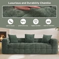 thumbnail image 4 of Rophefx Comfy Chenille 3 Seater Deep Seat Couch, Boneless Cloud Couch,Compression Sofa for Living Room,Green, 4 of 7