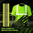 thumbnail image 3 of US Flag High Visibility Shirt Men Women Reflective Safety Shirt Workwear For Worker Patriotic-2XL, 3 of 4