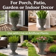 thumbnail image 4 of Pure Garden Outdoor Planter 2-Pack - 15.25x18.8in Large Plastic Urn Planters with Drainage, Gray, 4 of 8