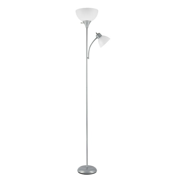 Silver Torchiere Floor Lamp, Torchiere Floor Lamp Light Bulb Replacement