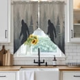 thumbnail image 6 of Misty Forest Swag Curtains for Kitchen/Bedroom/Living Room, Pine Trees Gray Foggy Vintage Rustic Scalloped Curtains 63 Inch Long, Rod Pocket Window Swag Topper Curtains Valances 2 Panels Set 36"x63", 6 of 8