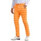 thumbnail image 5 of Pantalón de traje formal de ajuste regular para hombre INSPIRE CHIC con cuadros 28 Naranja, 5 of 5