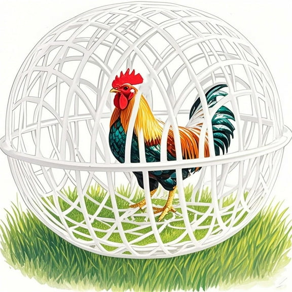 1PC DSRHJI Spherical Mobile Chicken,Rolling Circular Chicken Cage Rabbit Running Net Pet Cage Outdoor Farm Balls Shaped Mobile Coop,For To Dogs From Biting And Horses From Trampling(11.76*20*20)cm