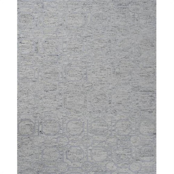 The Rug Decor TRD6376B58 5 x 8 in. Geometrical Hand Hooked Area Rug, Silver