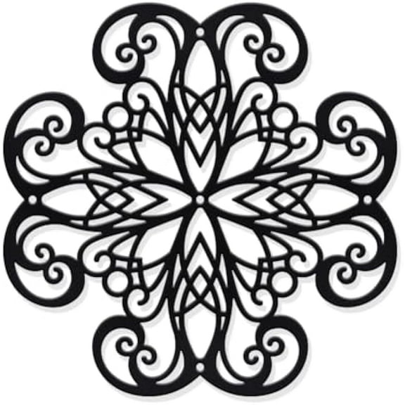 1 pc Iron Wall Art Decorations for Front Porch Living Room Kitchen Matte Style Floral 265x265x1mm