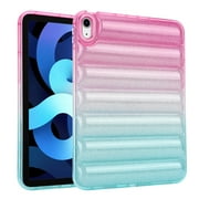 Dteck Puffy Case for iPad mini 5 / iPad mini 4 ,Gradient Glitter Anti-Scratch Down Jacket Soft 3D Shockproof Case,Red Blue