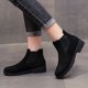 thumbnail image 2 of NECHOLOGY Botas Mujer Adulto Femenino Zapatos Botines mujer Moda Otoño Invierno Mujer Botines Tacón bajo Punta redonda Sólido Cuero de gamuza Slip On Casual (B, 6.5), 2 of 7