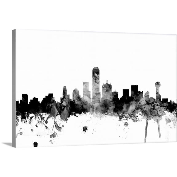 Great BIG Canvas | "Dallas Texas Skyline" Canvas Wall Art - 24x16