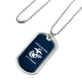 thumbnail image 2 of Proud Mother of a Marine USMC White on Blue Officially Licensed Military Dog Tag Pendant Necklace with Chain, 2 of 5