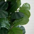 thumbnail image 3 of Nearly Natural 6ft. Artificial Fiddle Leaf Fig Tree with White Decorative Planter, Green, 3 of 6