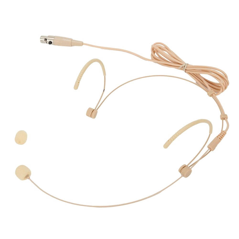 AFQH Adjustable Beige Double Earhook Headset Mic Headworn Microphone 3 Pin 4 Pin XLR For Shure Wireless Microphone With Cover