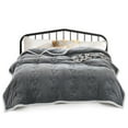 thumbnail image 2 of Topchances All Season Comforter, Plum Blossom Pattern Quilted Down Alternative Comforter, Three Layers Folder Cotton Quilt Soft Hotel Comforter (Grey, 70*79 inch), 2 of 8