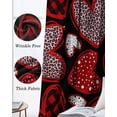 thumbnail image 6 of Valentine's Day Blackout Curtains for Bedroom, Thermal Insulated Window Treatment, Leopard Print Love Heart Red Black Grommet Top Blackout Draperies and Drapes for Basement 27.5"x39" 2 Panels, 6 of 8