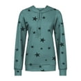 thumbnail image 3 of IROINNID Discount Sweatshirt for Women Star Print Long Sleeve Comfortable Fall Pullover Breathable Casual Fall Hoodie,Sky Blue, 3 of 4