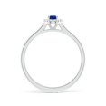 thumbnail image 2 of Angara Natural 0.3 Ct. Blue Sapphire with Diamond Halo Ring in 14K White Gold for Women (Ring Size: 11.5), 2 of 8