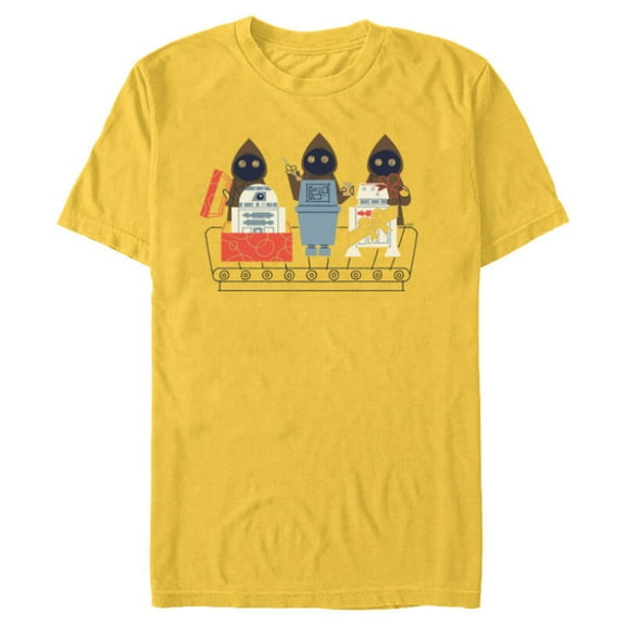 Star Wars Jawas and Droids Holiday - Short Sleeve Blended T-Shirt for Adults - Customized-Yellow