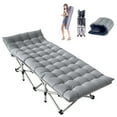 thumbnail image 3 of Lilypelle Folding Camping Cot, Double Layer Oxford Strong Heavy Duty Sleeping Cots with Carry Bag, Portable Travel Camp Cots for Home/Office Nap and Beach Vacation, 3 of 11
