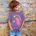 thumbnail image 3 of Kiijoy Big Girls T Shirt Cute Cartoon Dinosaur Print Short Sleeve T-Shirt for Children, 3 of 3
