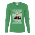 thumbnail image 2 of Wild Bobby Great Terrific Merry Christmas Funny Donald Trump Political Women Graphic Long Sleeve Tee, Kelly, Small, 2 of 5