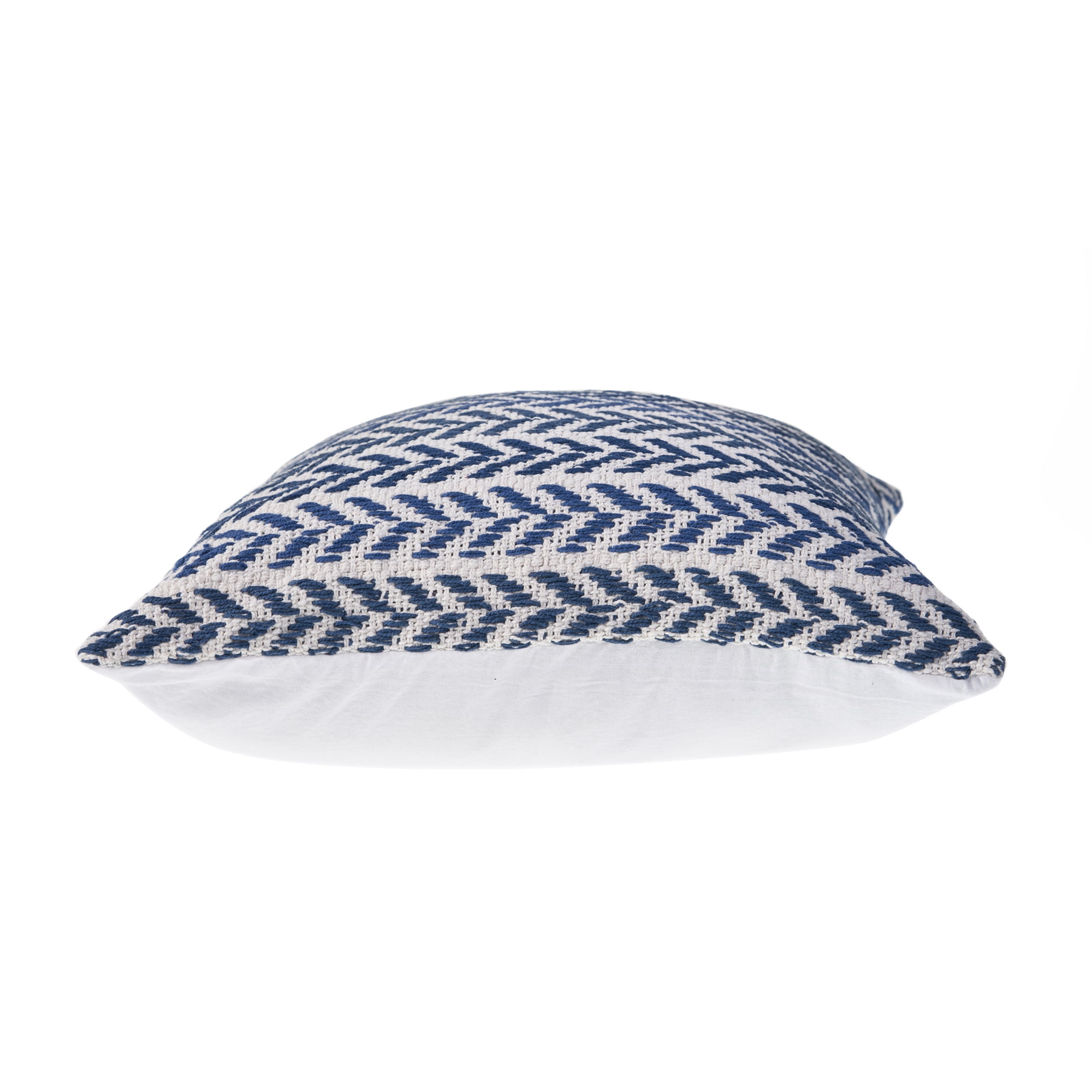 LR Home Ariya Indigo/White Chevron Cotton Adult Decorative Throw Pillow Cover