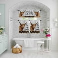 thumbnail image 6 of Kitchen Window Curtains Valance and Tier Set, Farmhouse Flower Cow Rod Pocket Tier Curtains and Valance 3 Piece Set, Rustic Animal Floral Wood Plank Window Treatment for Bedroom Living Room, 6 of 9