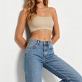 thumbnail image 4 of Lmueinov Women's Ribbed Strapless Bandeau Tube Tops Seamless Stretch Non-Slip Crop Cami Bras Soft Sleeveless Basic Layering Tops for Daily Summer Wear, S-XL, 4 of 5