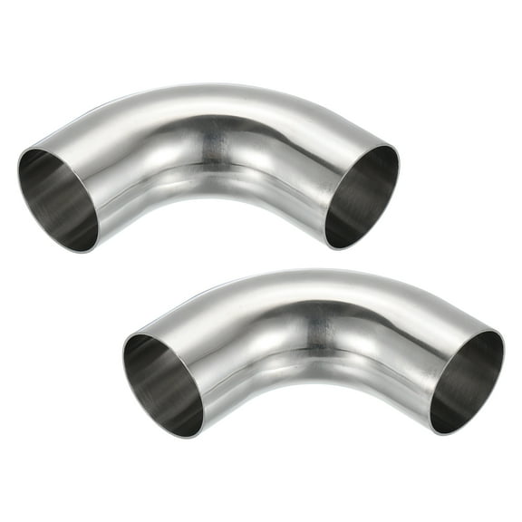 2pcs 90 Degree Mandrel Bend Elbow, 2 Inch OD Steel Exhaust Elbow Exhaust Piping Connector 304 Stainless