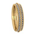 thumbnail image 3 of Natural 1.25Ct Round Cut Diamond 2Row Milgrain Anniversary Wedding Eternity Band Ring 14k FG VS1, 3 of 3