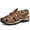 Brown, variant on Mens Closed Toe Outdoor Hiking Sandals, Breathable Adjustable Faux Leather Sandals with Non-Slip Sole for Trekking, Fishing, Beach, Walking