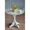 thumbnail image 6 of 24X28.5" Round Wooden Carved Table, Distressed White Finish Design Antique White Primary Living Space Antique,French Country,Retro,Rustic,Vintage Wood, 6 of 10