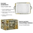 thumbnail image 3 of WOBOGO Country Goose Square Storage Basket with Waterproof Canvas and PE Lining Durable PU Leather Handles 14.2×10.2×8.3in, 3 of 9