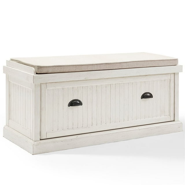 Crosley Bord de Mer Porte Drop Banquette de Rangement d'Entrée en Blanc