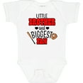 thumbnail image 3 of Inktastic Little Brother and Biggest Fan Baseball Glove and Bat Boys Baby Bodysuit, 3 of 5