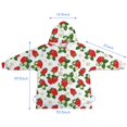 thumbnail image 7 of Red Strawberry Plants Fruit Flower White Pattern Blanket Hoodies for Kids 6-13YR Oversize Wearable Blanket Hoodies for Boys Girls Teens, 7 of 7