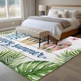 thumbnail image 4 of Non-Slip Rug Pad Rugs Summer Beach Tropical Leaves Rectangle Area Rugs 5x7Ft Soft Carpet Pads for Living Room Kids Room, Slippers on White Plank, 4 of 9