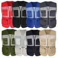 thumbnail image 6 of NERIES Summer Fishing Jacket with Front Pockets Multiple Size Zipper Waistcoat Outerwear Vests, 6 of 9