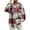 Rouge, variante sur jsaierl Chemises Décontractées pour Femmes en Mélange de Flanelle et Laine à Carreaux, Col à Revers, Boutonnées, Manches Longues, Surchemise Veste Manteau d'Hiver Ample Surdimensionné Chemises Haut