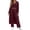 Wine, variant on 3-Piece Set for Women Fashion Casual Long Cardigan Knitted Drawstring Pocket Pants Gray S