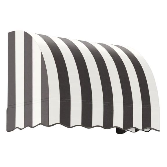 Awntech 3.375 ft Savannah Fixed Awning Acrylic Fabric, Black/White Stripe