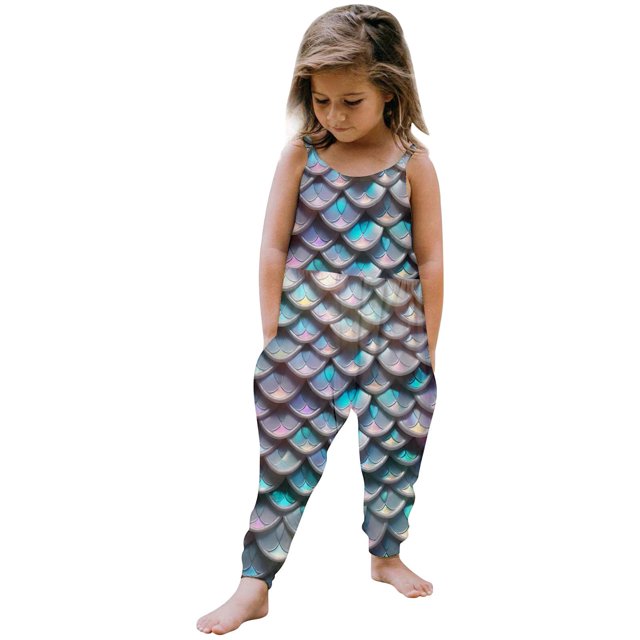 MIASHUI Toddler Girls Romper Summer Clothes Sleeveless Spaghetti Strap Jumpsuit with Pockets,Multicolour,12-24 Months